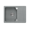 Quadron BABY JOHNNY 116 GraniteQ zlewozmywak granitowy silver stone (szary) 1-komorowy z/o (58x44x18), z syfonem i zaślepką stal szlachetna HCQBJ5844SZK